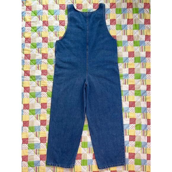 Vintage 90s Denim Overalls Jumpsuit Blue Coveralls Dungarees // Size Large - Picture 2 of 4